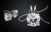 Great Offer!!!  Cubic Zirconia Solitaire Pendant & Earrings Set