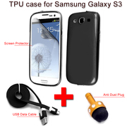 Soft TPU Silicone Gel Back Case Cover For Samsung Galaxy S3 +Stylus