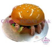 Hand in Burger Cake